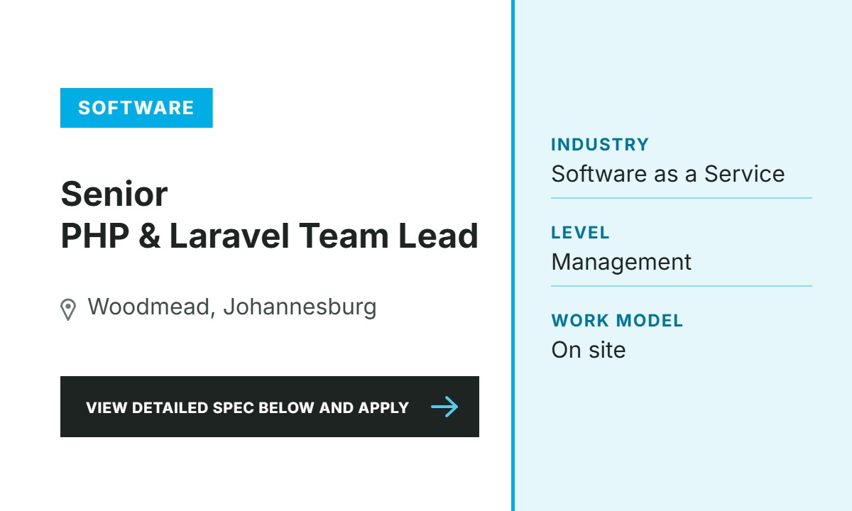 Lead PHP/Laravel Developer and Architect (CTO)